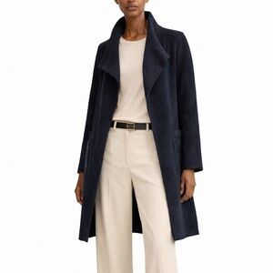 ZARA - Minimal Navy Wool Coat | Timeless Cut